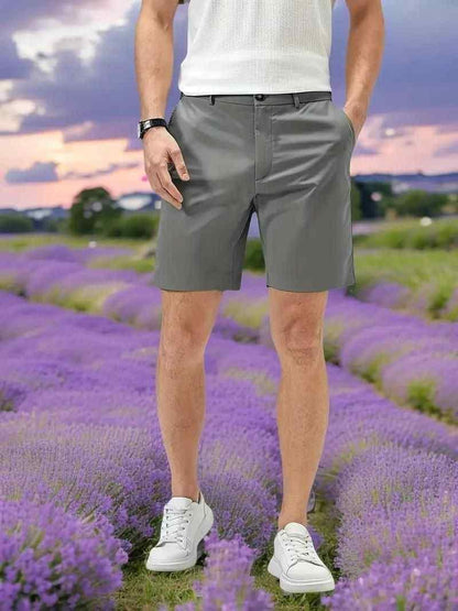 Men's Sleek Solid Light Grey Casual Shorts