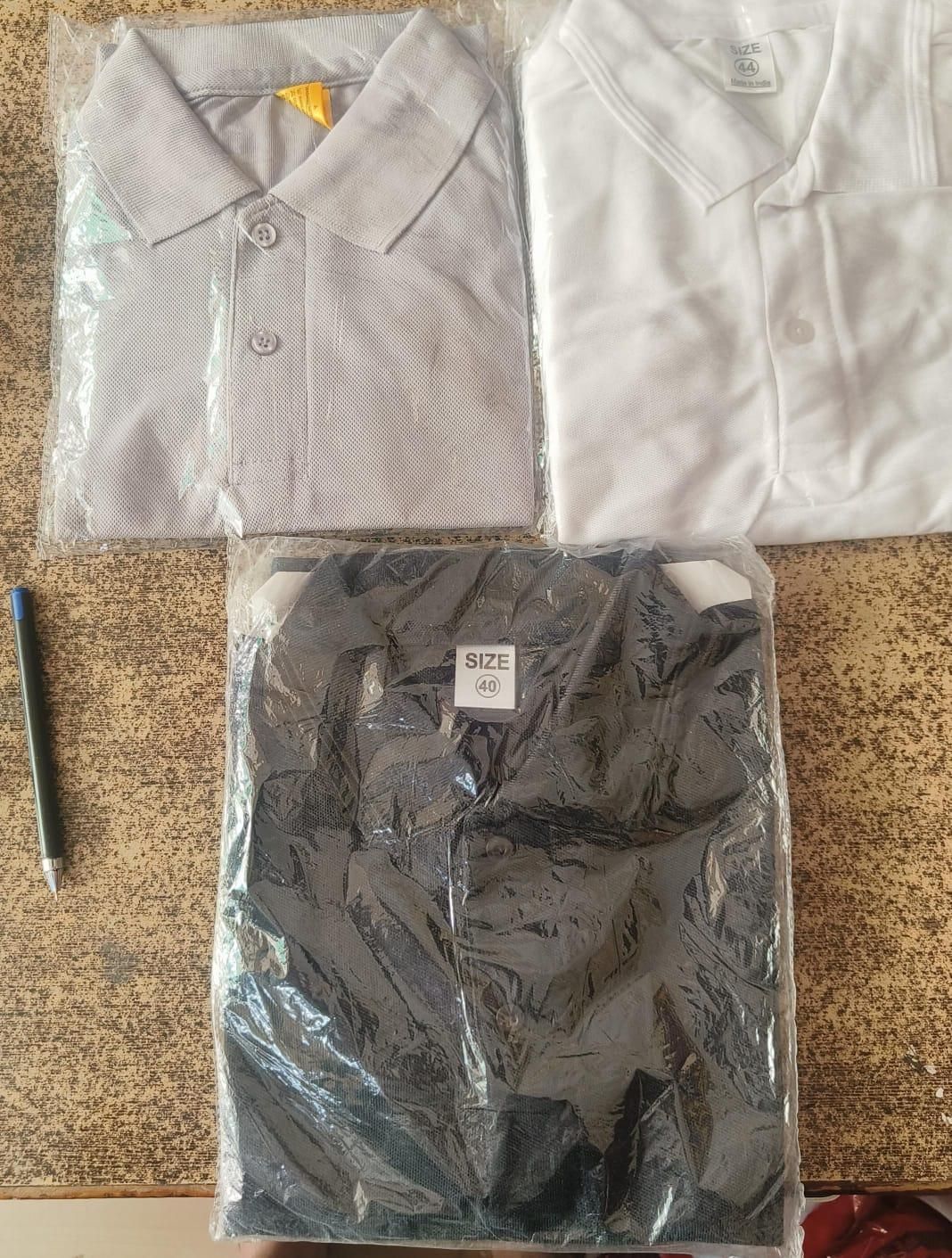 Poly Matte Solid Half Sleeves Mens Polo T-Shirt Pack Of 3